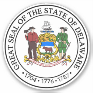 Staat Siegel Delaware Aufkleber