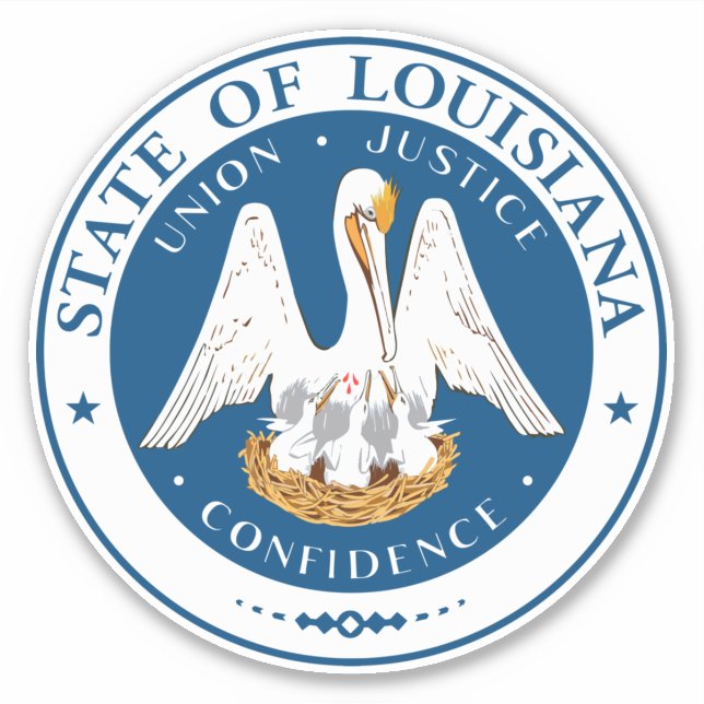 Staat Siegel Louisiana Aufkleber (Vorderseite)