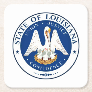 Staat Siegel Louisiana Rechteckiger Pappuntersetzer