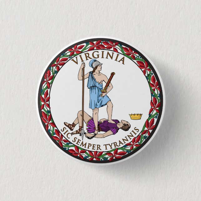 Staat Siegel Virginia Button (Vorderseite)