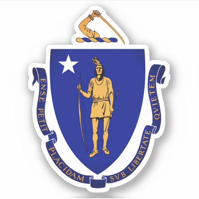 Staat Siegel von Massachusetts Aufkleber (Vorderseite)