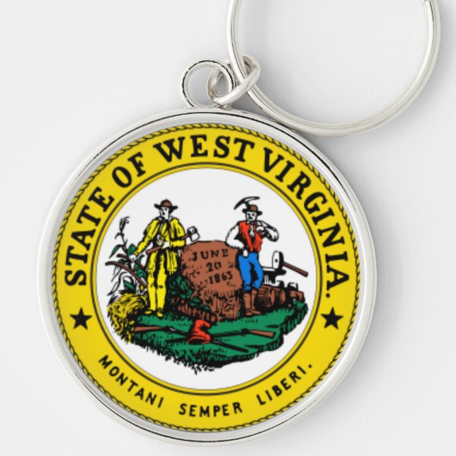 Staat Siegel West Virginia Schlüsselanhänger (Vorne)