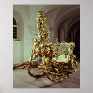 Staat Sleigh von Ludwig II errichtete 1872-80 Poster