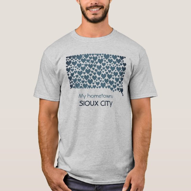Staat South Dakota Silhouette Herz & Heimat T-Shirt (Vorderseite)