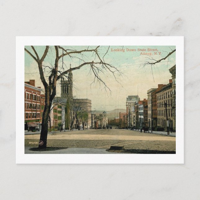 Staat St., Albany, New York Vintag Postkarte (Vorderseite)