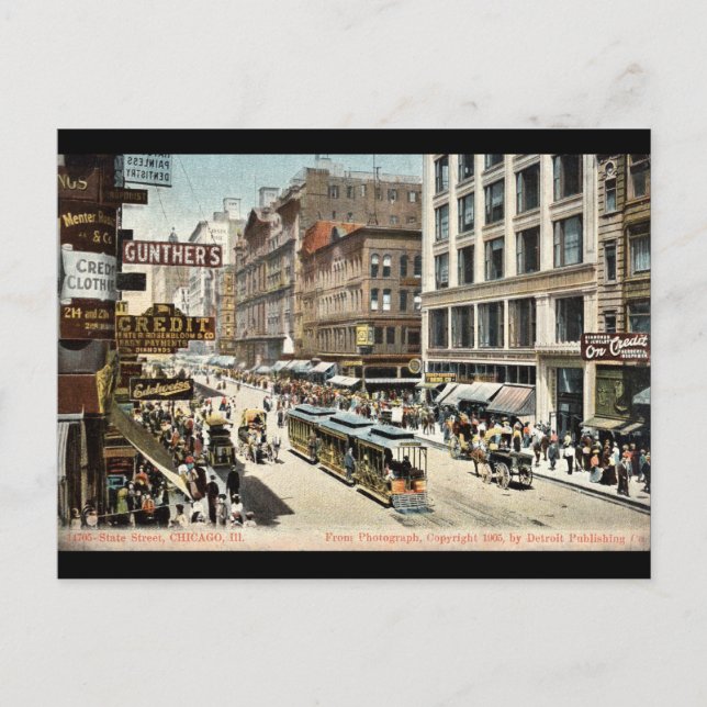 Staat St Chicago IL Vintag 1905 Postkarte (Vorderseite)