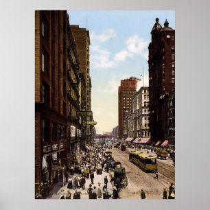 Staat Street nördlich von Madison Street Chicago Poster