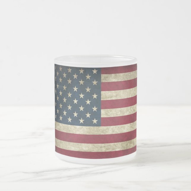 Staat Tasse/Amerikanische Flagge Mattglastasse (Mittel)