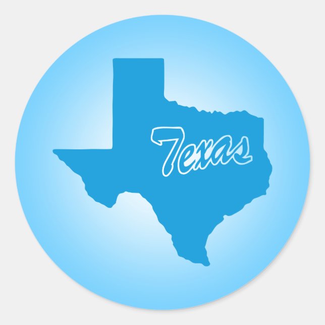 Staat Texas Runder Aufkleber (Vorderseite)