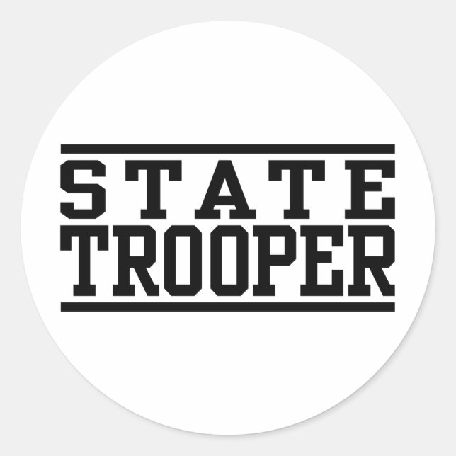 Staat Trooper Runder Aufkleber (Vorderseite)