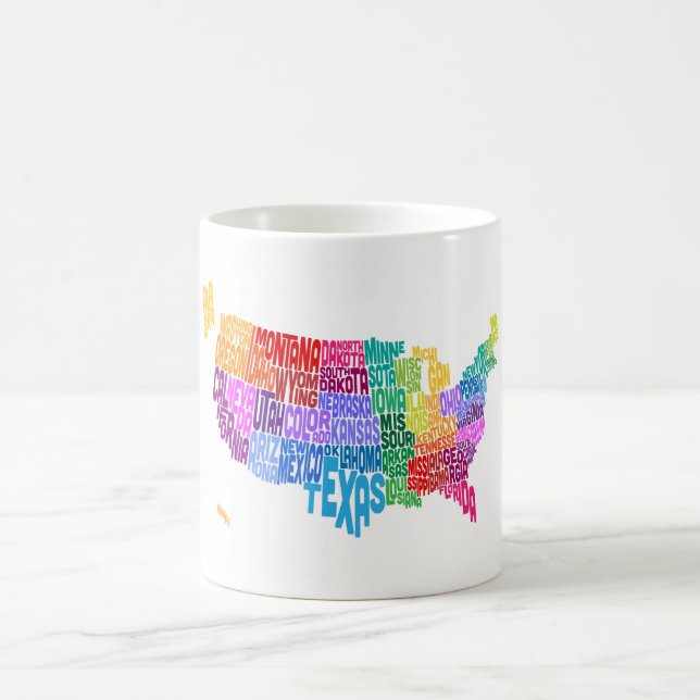 Staat-Typografie-Textabbildung Kaffeetasse (Mittel)