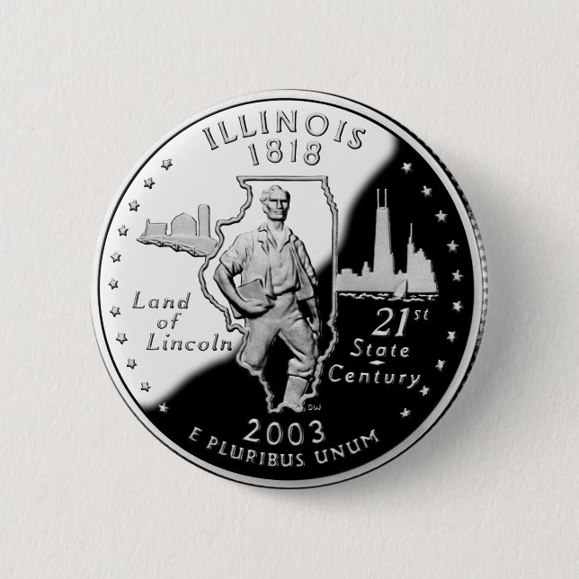 Staat Viertel der rückwärtigen Imitate von Illinoi Button (Vorderseite)