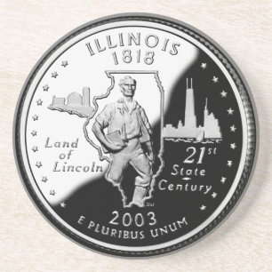 Staat Viertel der rückwärtigen Imitate von Illinoi Getränkeuntersetzer
