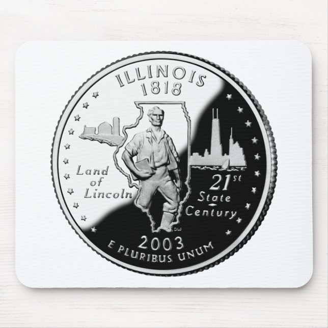 Staat Viertel der rückwärtigen Imitate von Illinoi Mousepad (Vorne)
