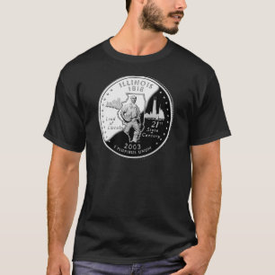 Staat Viertel der rückwärtigen Imitate von Illinoi T-Shirt