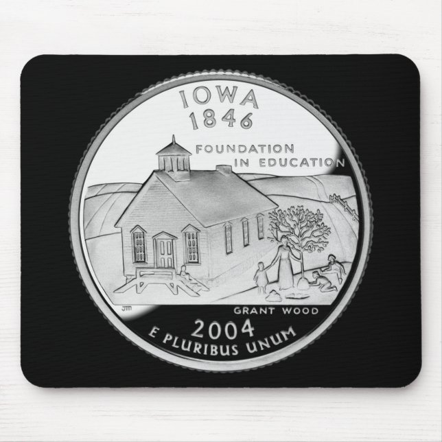Staat Viertel der umkehrenden Imitate von Iowa Mousepad (Vorne)
