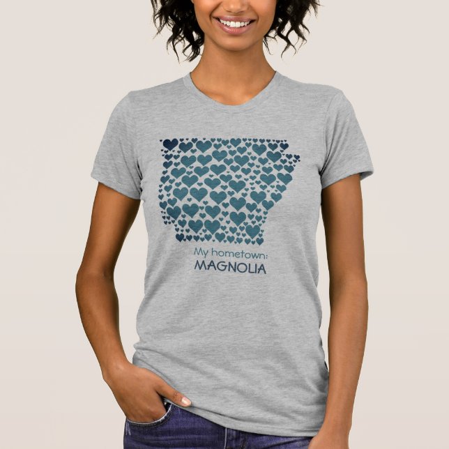 Staat von Arkansas Silhouette Herz & Heimat T-Shirt (Vorderseite)