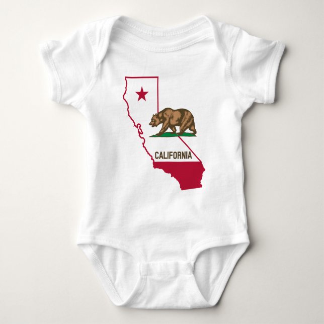 Staat von California Bear and Flag Baby Strampler (Vorderseite)