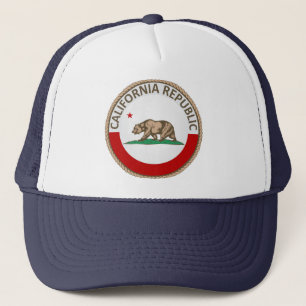 Staat von California Flag Siegel Trucker Hat Truckerkappe