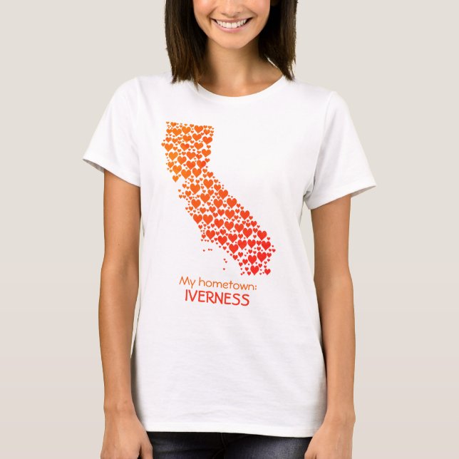 Staat von California Silhouette Hearts & Heimat T-Shirt (Vorderseite)