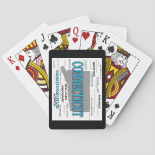 Staat von Connecticut-Karte, Hartford, New-Haven Spielkarten