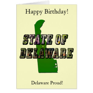 Staat von Delaware Picture Text & Map Kontur
