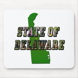 Staat von Delaware Picture Text & Map Kontur Mousepad