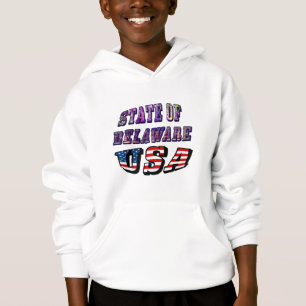 Staat von Delaware USA Foto & Flag Text Hoodie