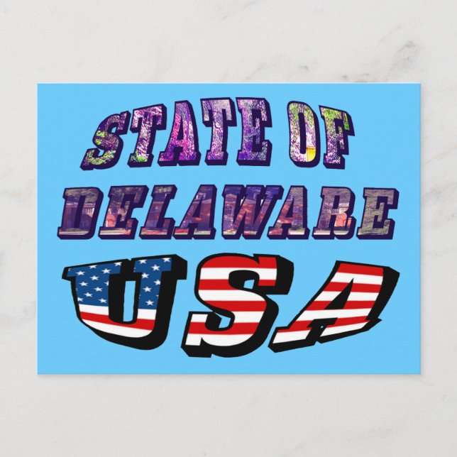 Staat von Delaware USA Foto & Flag Text Postkarte (Vorderseite)