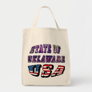 Staat von Delaware USA Foto & Flag Text Tragetasche
