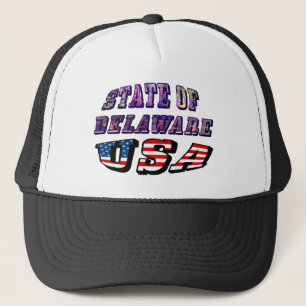 Staat von Delaware USA Foto & Flag Text Truckerkappe