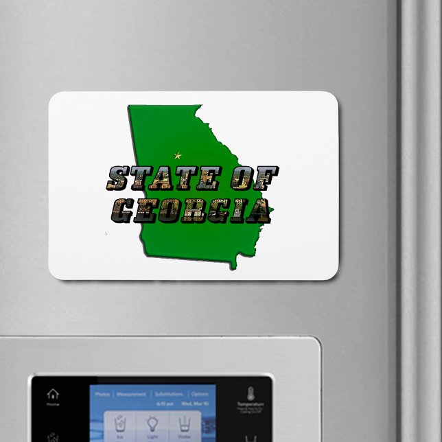Staat von Georgia Map Kontur and Picture Text Magnet (State of Georgia Map Outline and Picture Text Magnet)