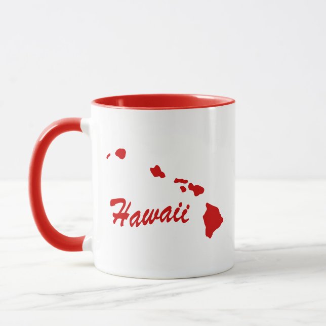 Staat von Hawaii Form Rote Tasse (Links)