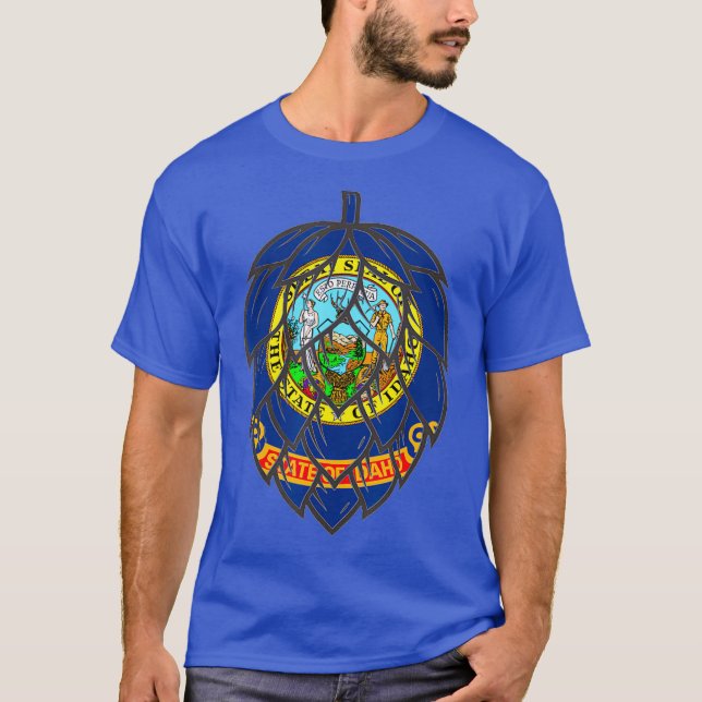 Staat von Idaho Flag Bierhop Cone T-Shirt (Vorderseite)