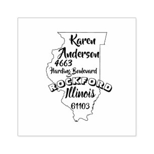 STAAT VON ILLINOIS LINCOLN RÜCKSENDEADRESSE ROCKF GUMMISTEMPEL