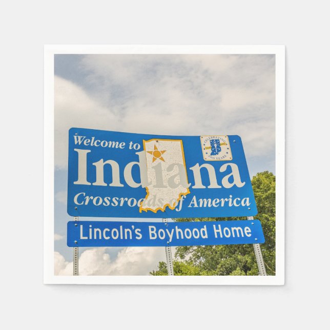 Staat von Indiana Begrüßungszeichen Serviette (Vorderseite)