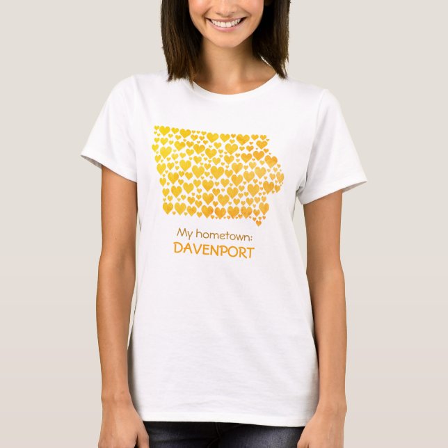 Staat von Iowa Silhouette Herz & Heimat T-Shirt (Vorderseite)
