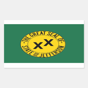 Staat von Jefferson-Aufklebern (Blatt von 4) Rechteckiger Aufkleber