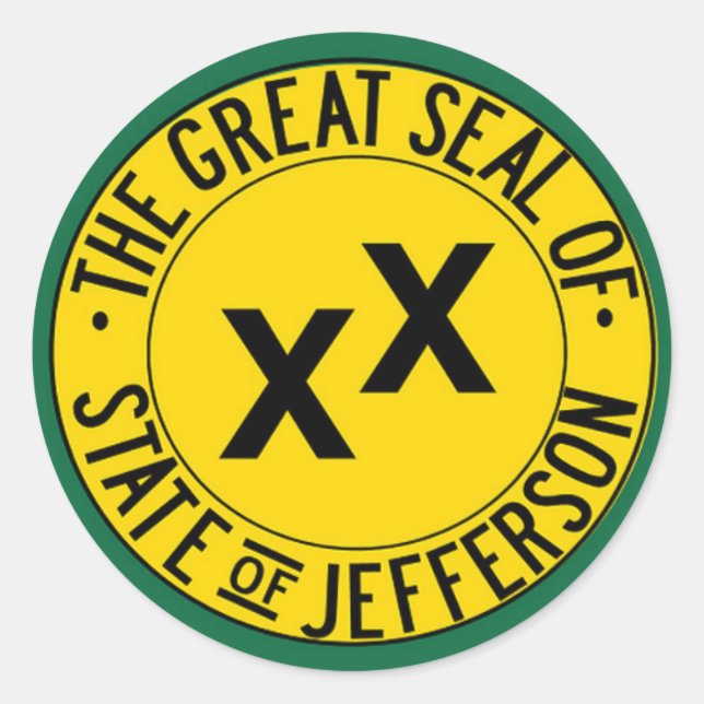 Staat von Jefferson Siegel Runder Aufkleber (Vorderseite)