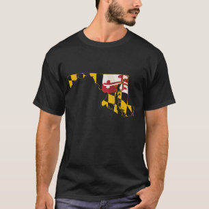 Staat von Maryland mit eingebetteter Maryland-Flag T-Shirt