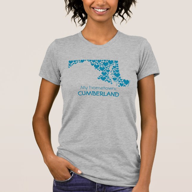 Staat von Maryland Silhouette Hearts & Heimat T-Shirt (Vorderseite)