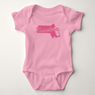 Staat von Massachusetts Form Baby Bodysuit Strampler