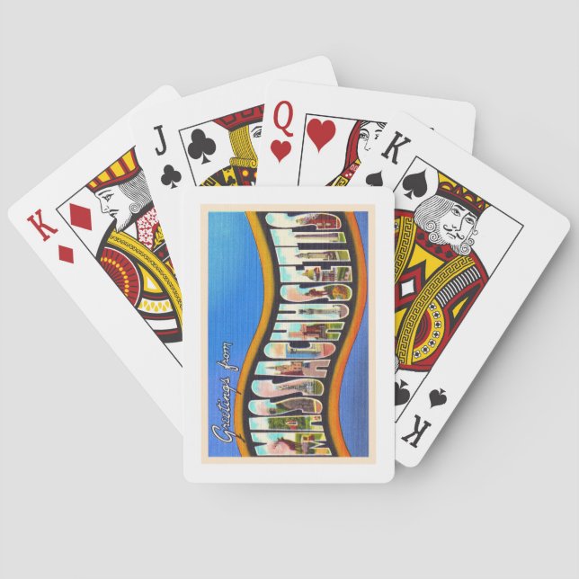 Staat von Massachusetts MA Postkarte Spielkarten (Rückseite)