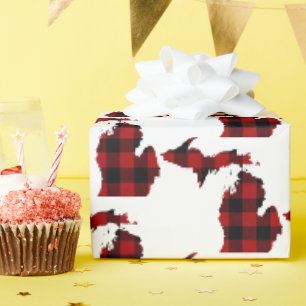 Staat von Michigan Buffalo Kariert Geschenkpapier