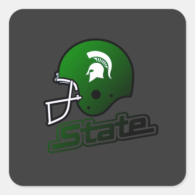 Staat von Michigan Green Black Quadratischer Aufkleber (Vorderseite)