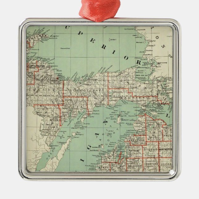 Staat von Michigan Ornament Aus Metall (Vorne)