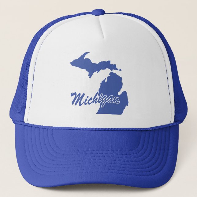 Staat von Michigan Shape Trucker Hat Truckerkappe (Vorderseite)