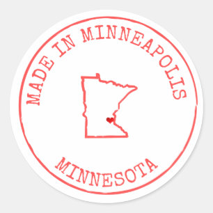 Staat von Minnesota/Anschrift/Unternehmen/Hochzeit Runder Aufkleber