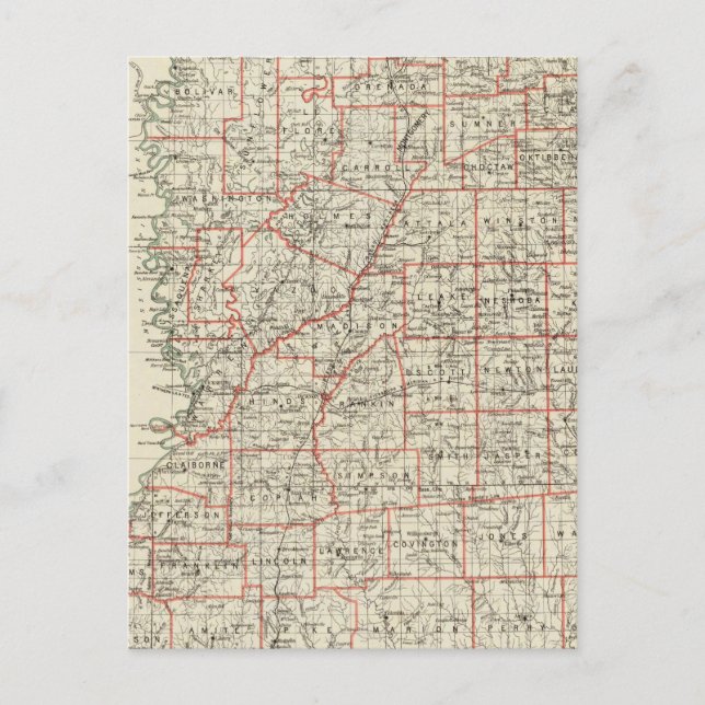 Staat von Mississippi Postkarte (Vorderseite)