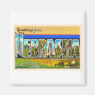 Staat von Nebraska NE Vintager Großbuchstabe Post Magnet